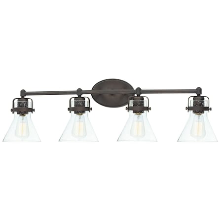 Maxim Lighting Seafarer 4-Light Bath Vanity With Bulbs, Oil Rubbed Bronze 26114CDOI/BUL